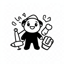 Hand drawn doodle cartoon style vector silhouette illustrator