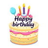 happi birthday cake with letter text icon