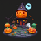 Happy Halloween in 3-d icon