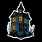 Haunted house sticker icon