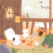 illustration in a cozy style for storybook