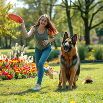Image Generator  teen girl with a German shepherd
