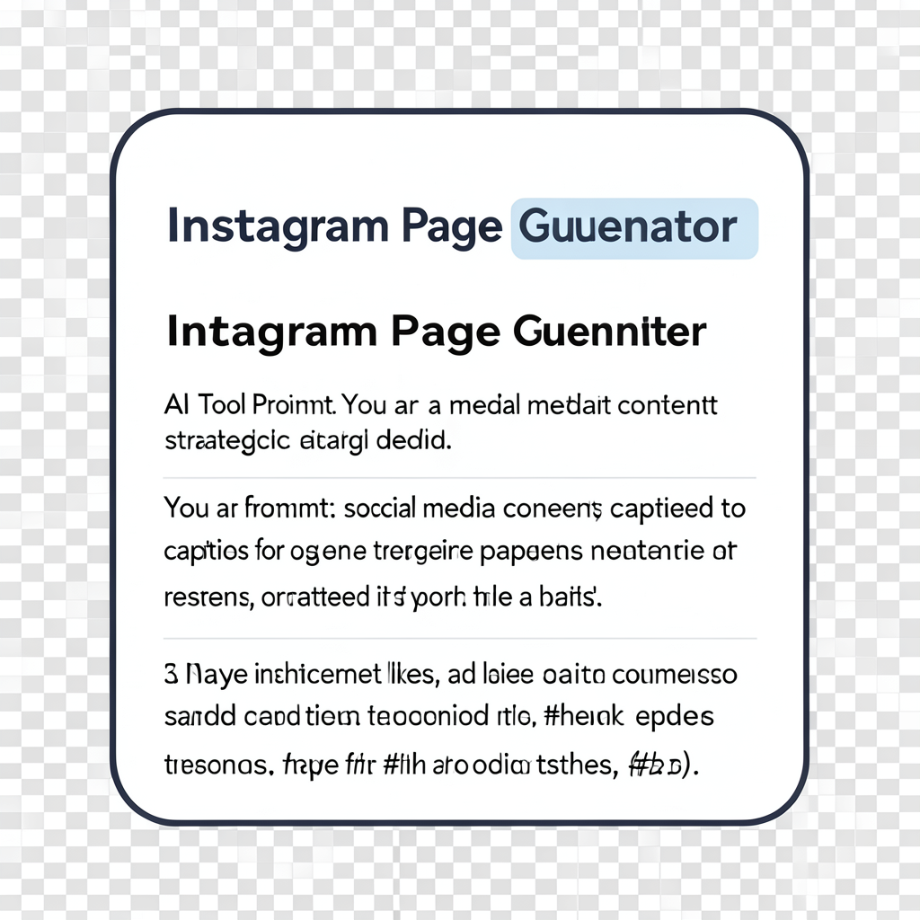 Instagram Page Content Generator