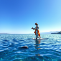 JESÚS CAMINA EN EL AGUA