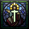 Jesus Christ is a Stained Glass icon