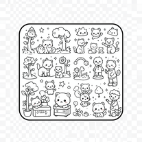 kawai coloring book idea gener