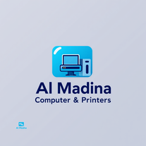 logo generate kro jis main name Al Madina Computers & Printers hai
