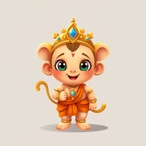 Lord Hanuman joyfully baby