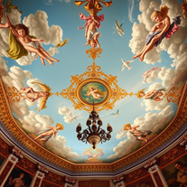 Magnificent ceiling fresco at Versailles