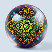 Mandalas and 3D patterns in the form of glassball