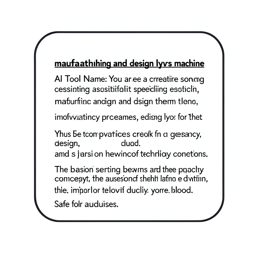 manufacturing and design lyrics machine