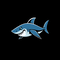 Mascot Shark logo  in black background icon