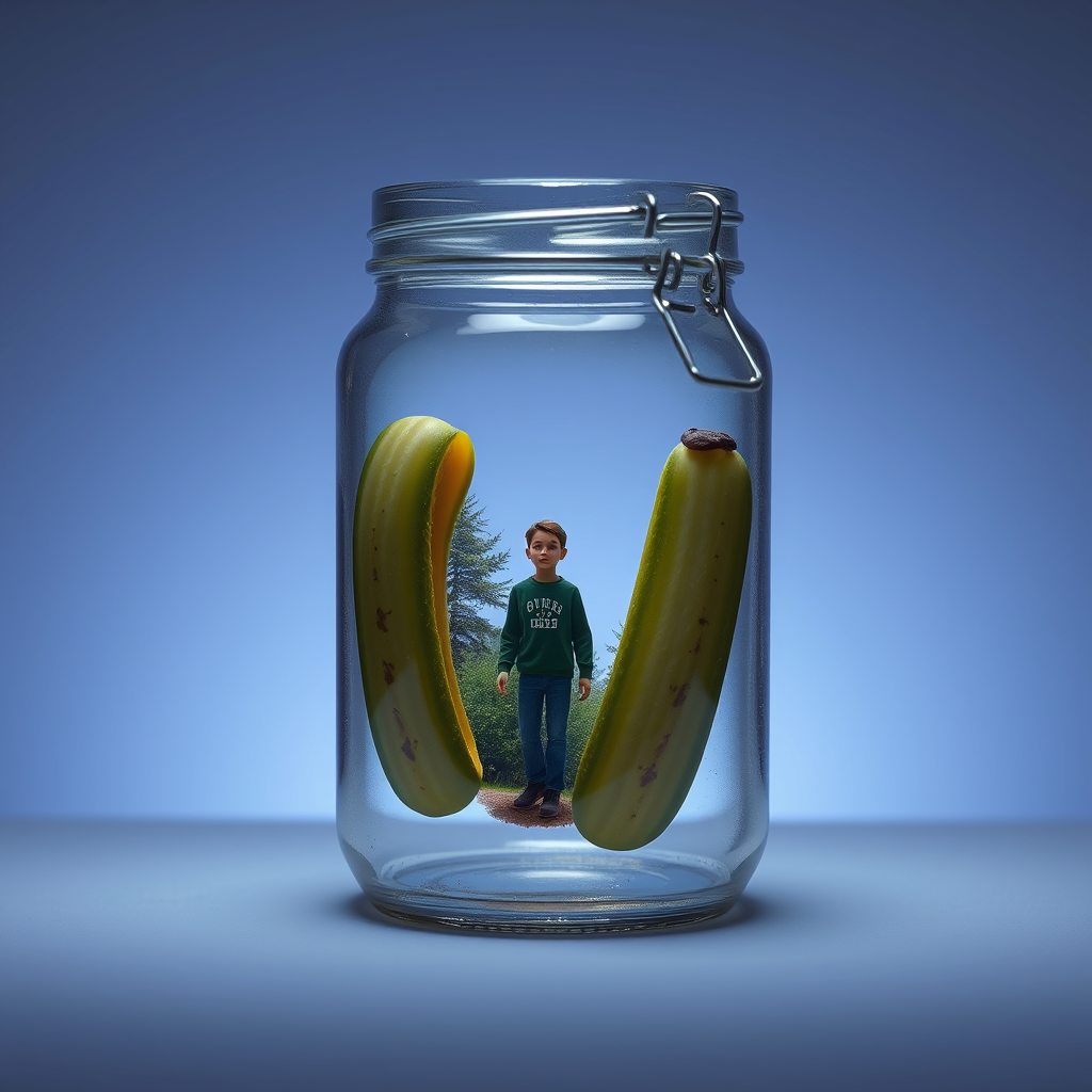 Miniature Reality Inside The Pickle Jar