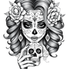 Monochromatic Pencil Elegance – Dia de los Muertos Tribute icon