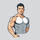 Muscular man icon