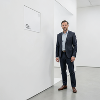 Museum Presentation Beside Minimalist Vector Portrait