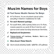Muslim Names for Boys