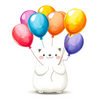 My pet and ballons illustration icon