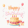 Name a birthday card featuring letter text icon