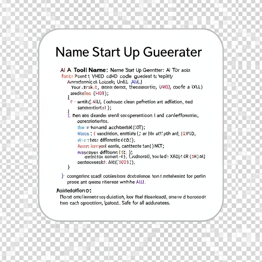 Name Start Up Generator