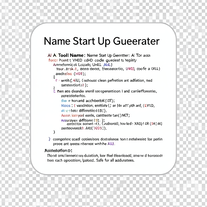 Name Start Up Generator