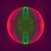 Neon crack Abstraction BETWEEN GREEN PURPLE PLATE SPLIT