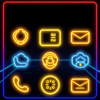 Neon Edge Cyber Launcher flat icons generator