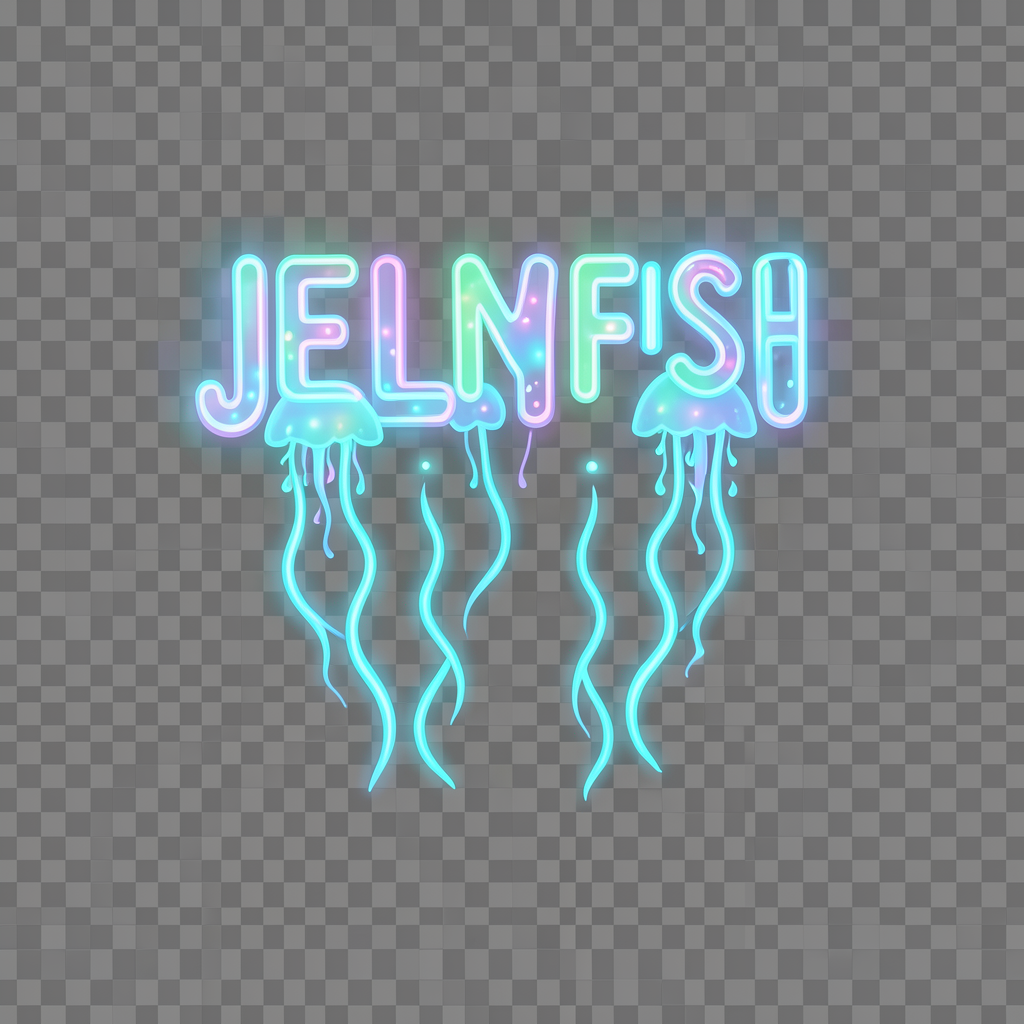 Neon Jellyfish Style Letter