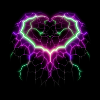 Neon lightning crack Abstraction