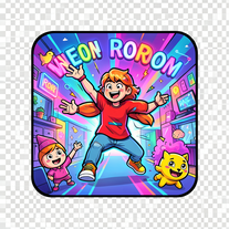 Neon Pop Room – Comic Energy Illustration