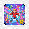 Neon Pop Room – Comic Energy Illustration