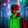 Neon Skeleton in a Stylized Outfit icon
