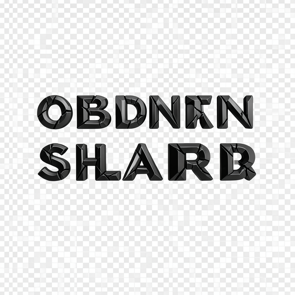Obsidian Glass Shard letter text