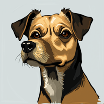 Oil painting dog portrait