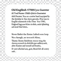 Old English 1700s lyrics Generator