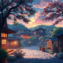 Parallax Layerd Picturesque Anime Scene