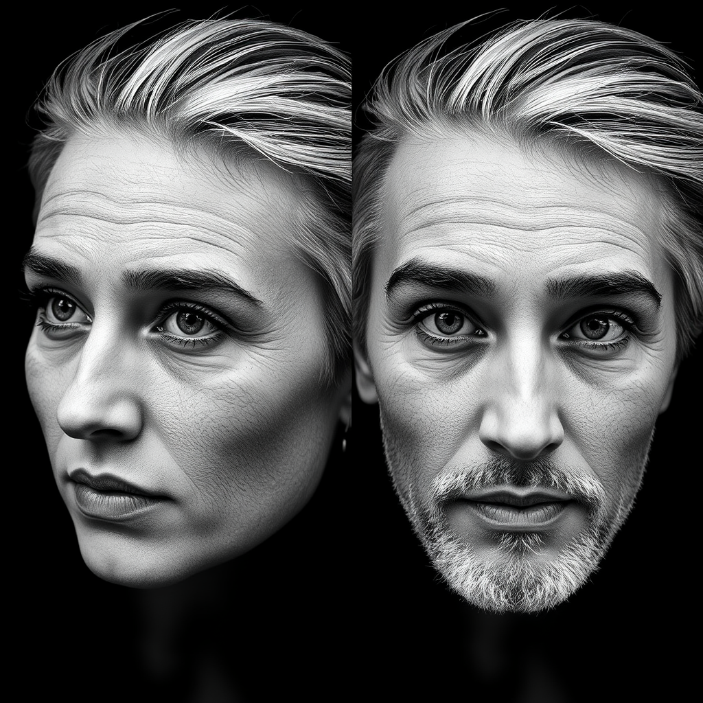 Photo-Accurate Black And White Portrait (Realistic Lighting And Texture)