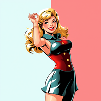 Pin up woman by Art Frahm style