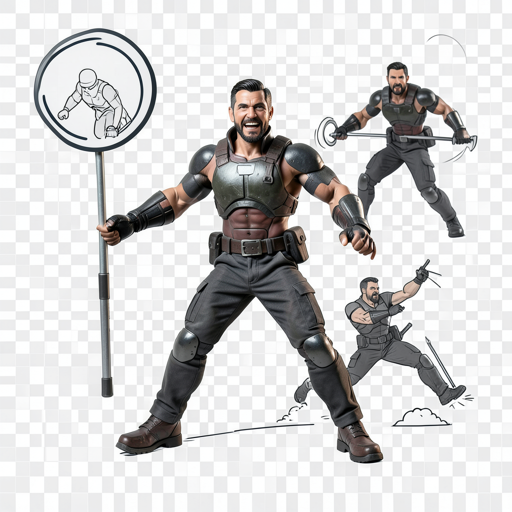 Action figures caught on camera realistically