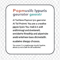 Popmusic lyrics generator