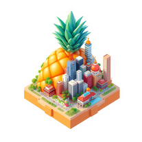 Professional 3D architect and designer in the shape of fruit...