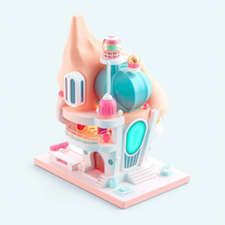Professional 3D architect and designer in the shape of icecream