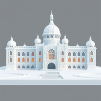 Professional 3D architect and designer in the shape of snow