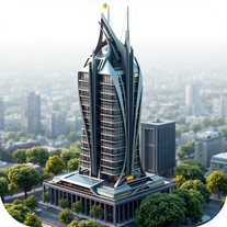 Professional 3D architect and designer in the shape of steel