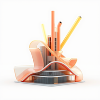 Professional 3D architect and designer in the shape of straw