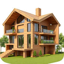 Professional 3D architect and designer in the shape of wood