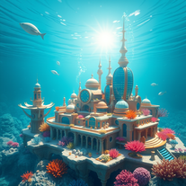 professional architect and designer 3d with sea