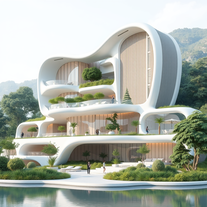 professional architect and designer 3d with space