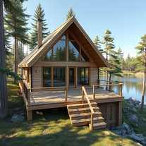 professional architect and designer 3d with  wood