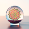 Professional 3d claymation style mandala glassball designer, 22k icon
